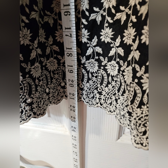 ULLA JOHNSON Sonya Blouse Black Boho Tassel Embroidered Ruffled Poplin Top - Picture 8 of 9